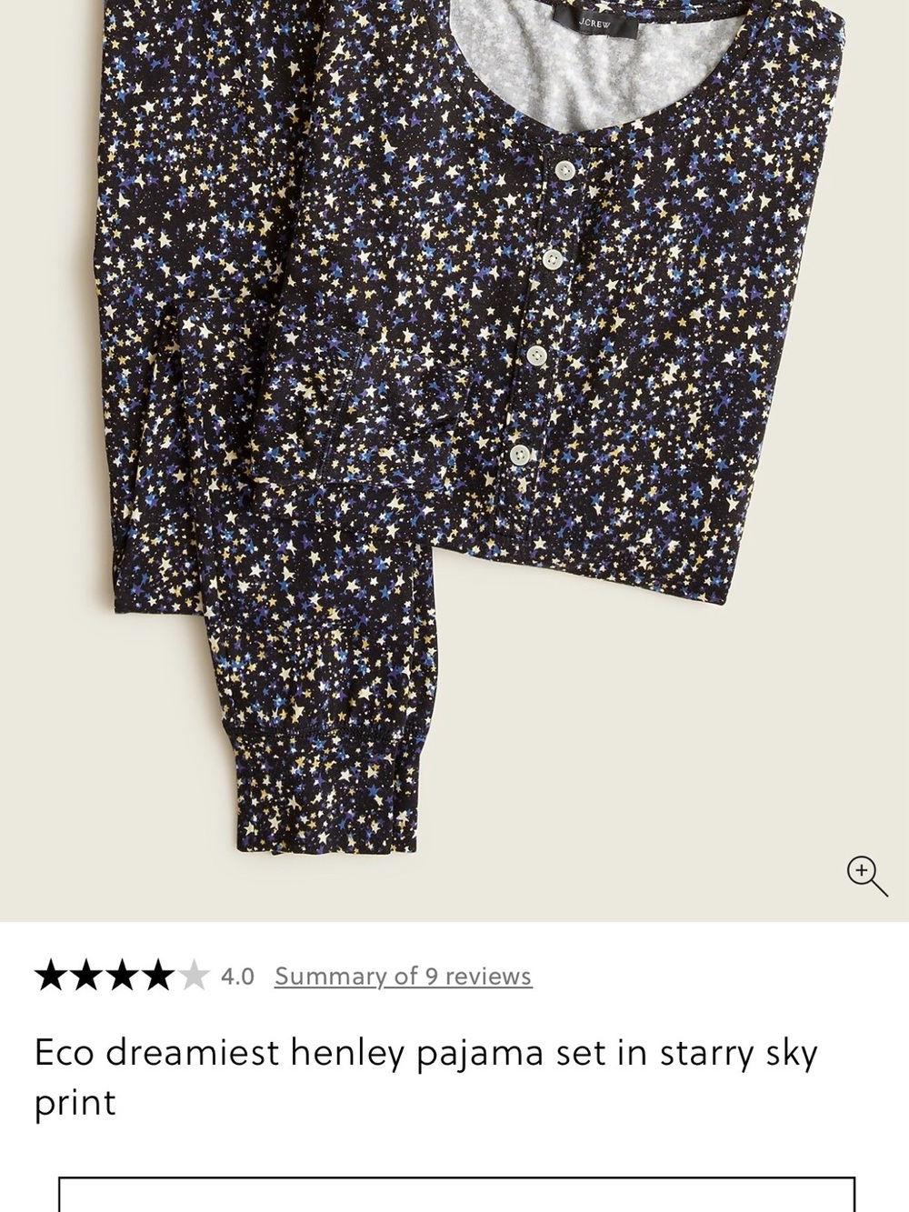 J.Crew Dreamiest Henley PJ Set, Starry Sky